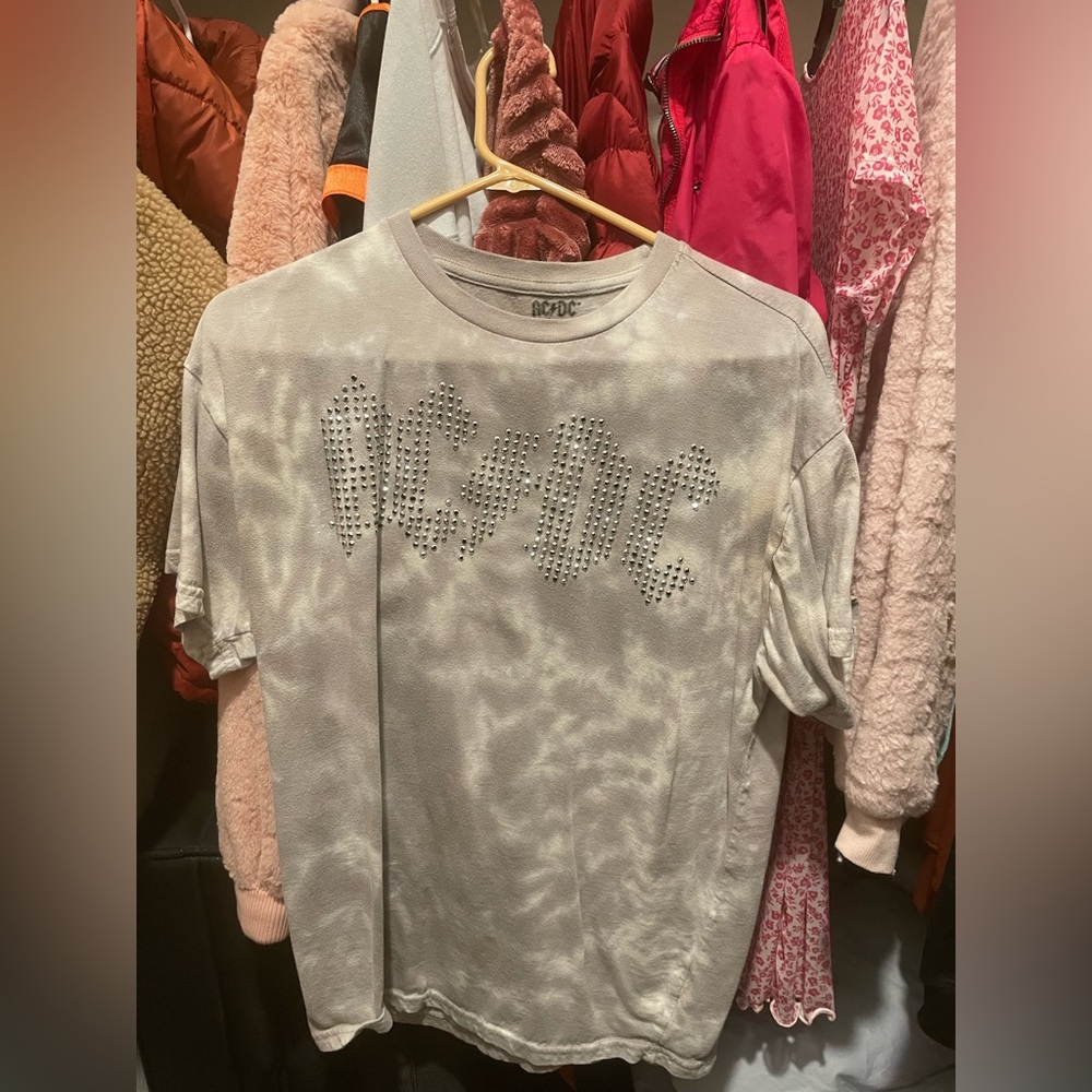 Sold ACDC Grey Tie Dye T-Shirt